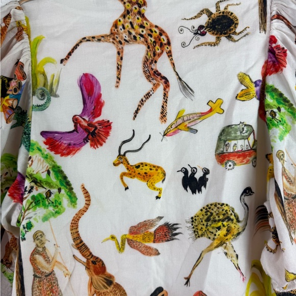 RHODE Ava Top S Safari Print HTF Peplum Ruffle Wrap - Picture 10 of 12